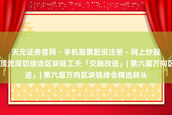 天元证券官网 - 手机股票配资注册 - 网上炒股杠杆如何开户 行业顶流深切接洽区块链工夫「交融改进」| 第六届万向区块链峰会精选转头